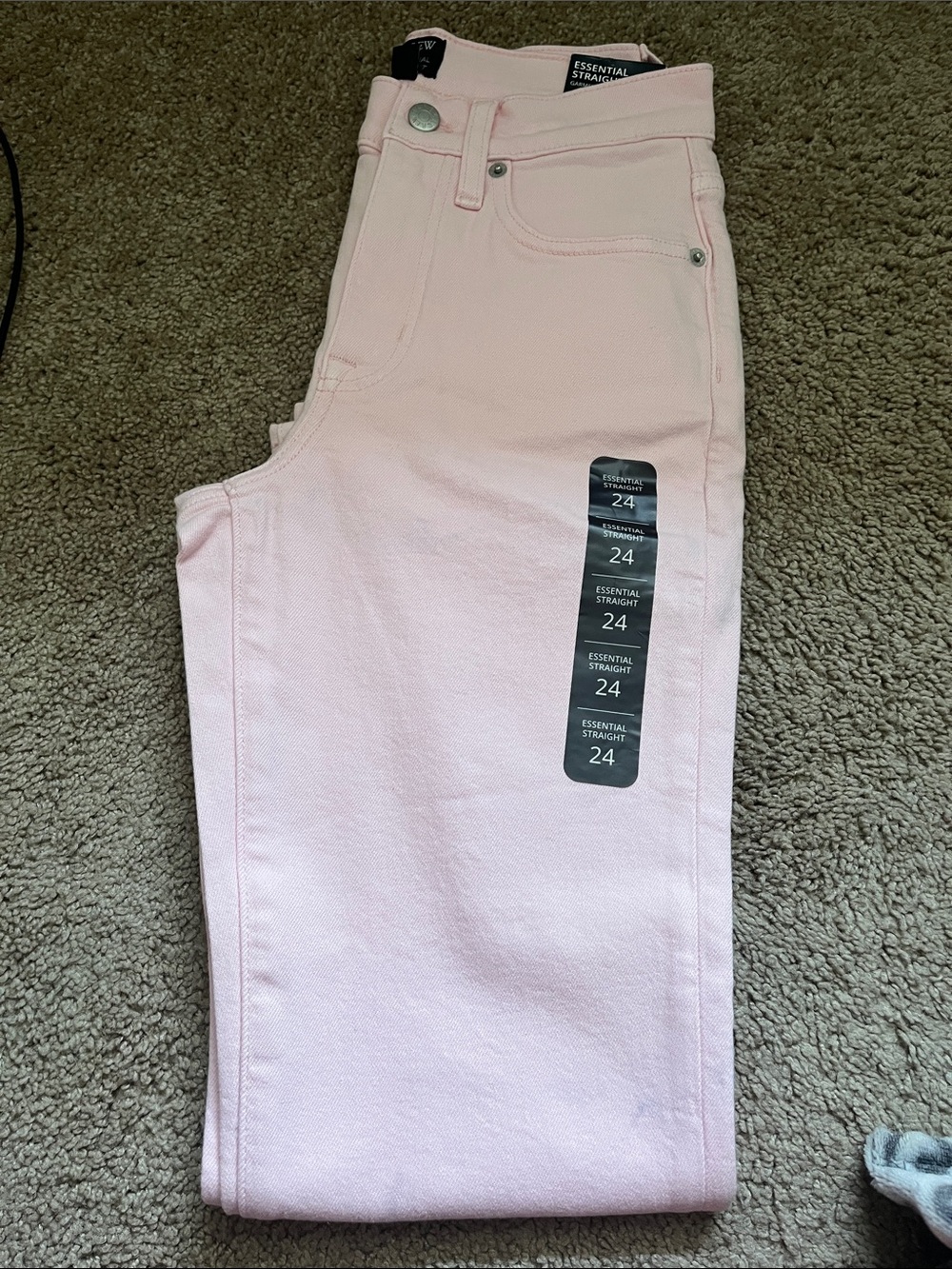 J. Crew Straight High-Rise Jeans - Pale Pink